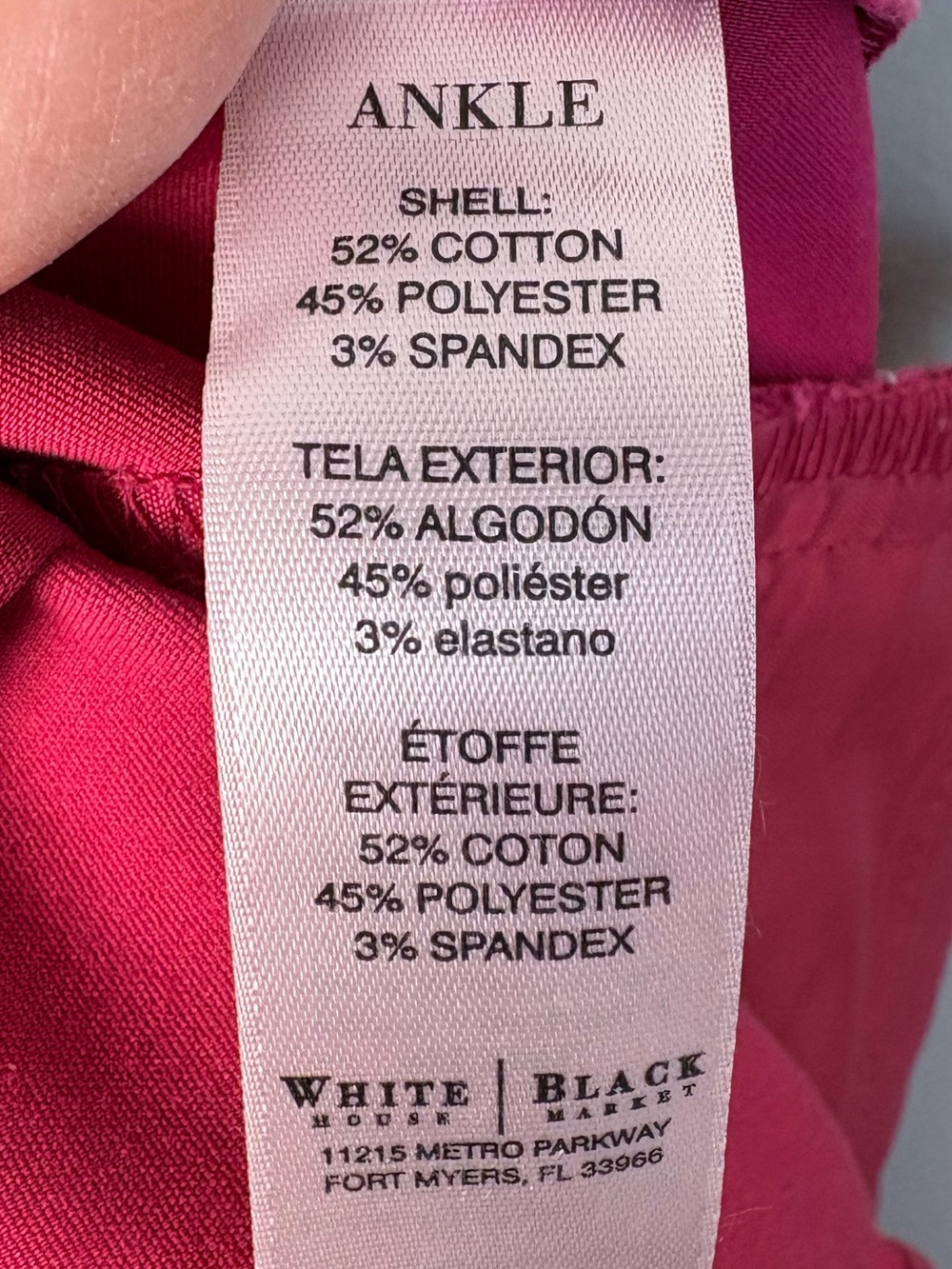 White House Black Market Magenta Fuchsia Pink Slim Ankle Pants Dress Trousers 6 - Picture 7 of 8